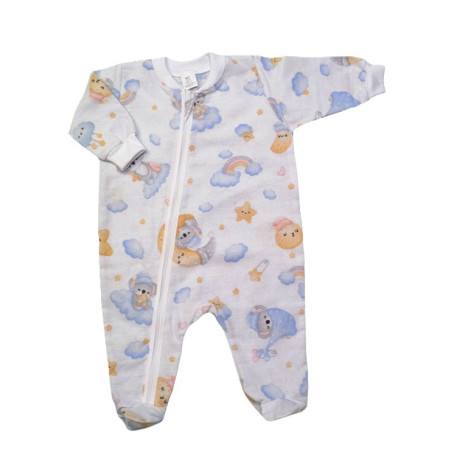 GAJI / Pyžamo overal s nožkou flanel - vzor1