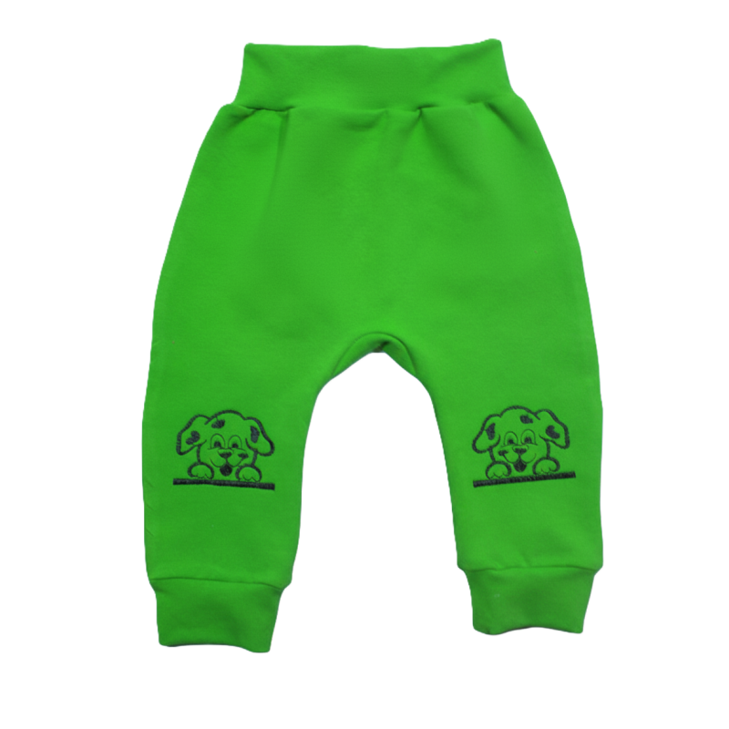 GAJI / Tepláky s výšivkou - zelená