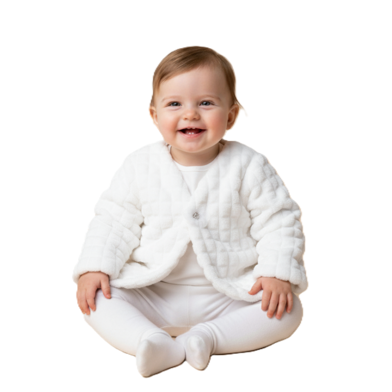 GAJI / Bolerko futrované predĺžené zamat - biela