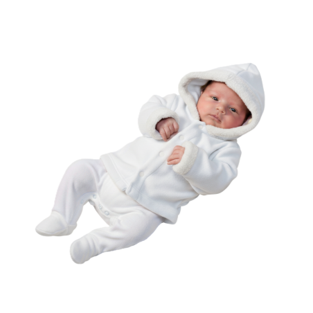 GAJI / Bunda s kapucňou zamat - biela