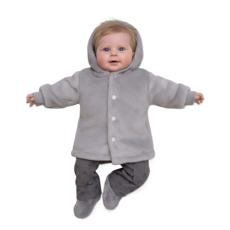 GAJI / Bunda s kapucňou wellsoft - sivá