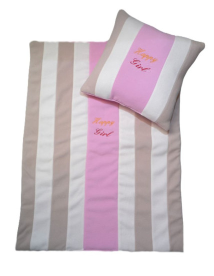 GAJI / Deka + vankúš flis - ružová