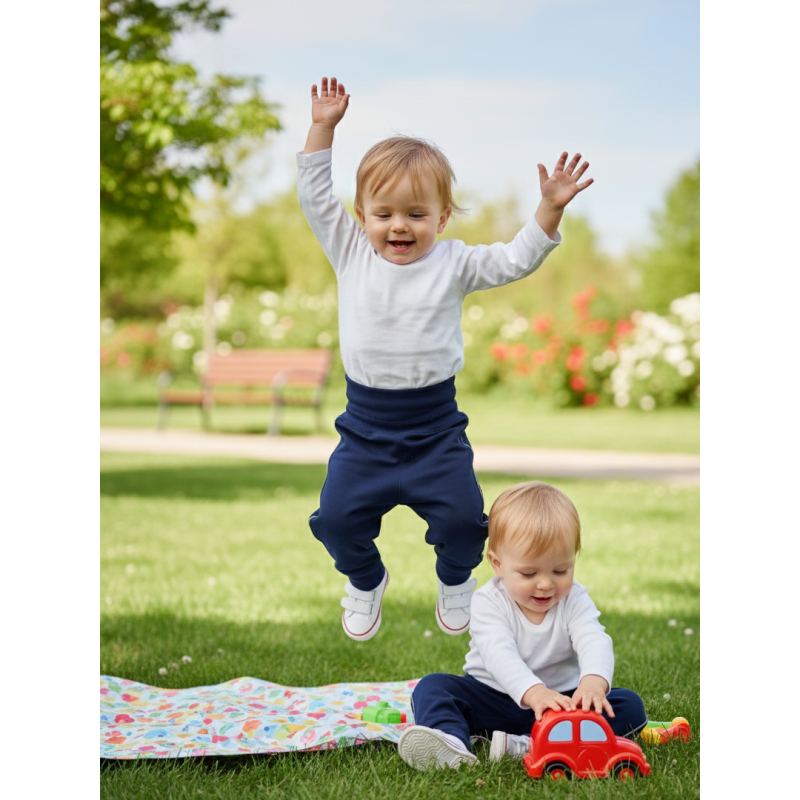 GAJI / Nohavice softshell s flisom - tm.modrá