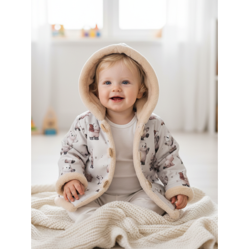 GAJI / Bunda zateplená s kapucňou - vzor1