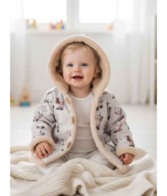 GAJI / Bunda zateplená s kapucňou - vzor1