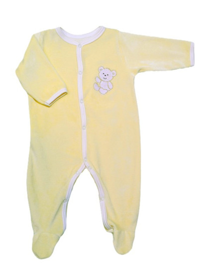 GAJI / Pyžamo overal s nôžkou zamat - žltá