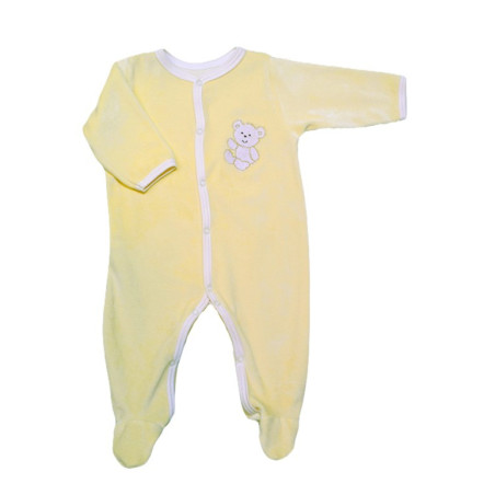 GAJI / Pyžamo overal s nôžkou zamat - žltá