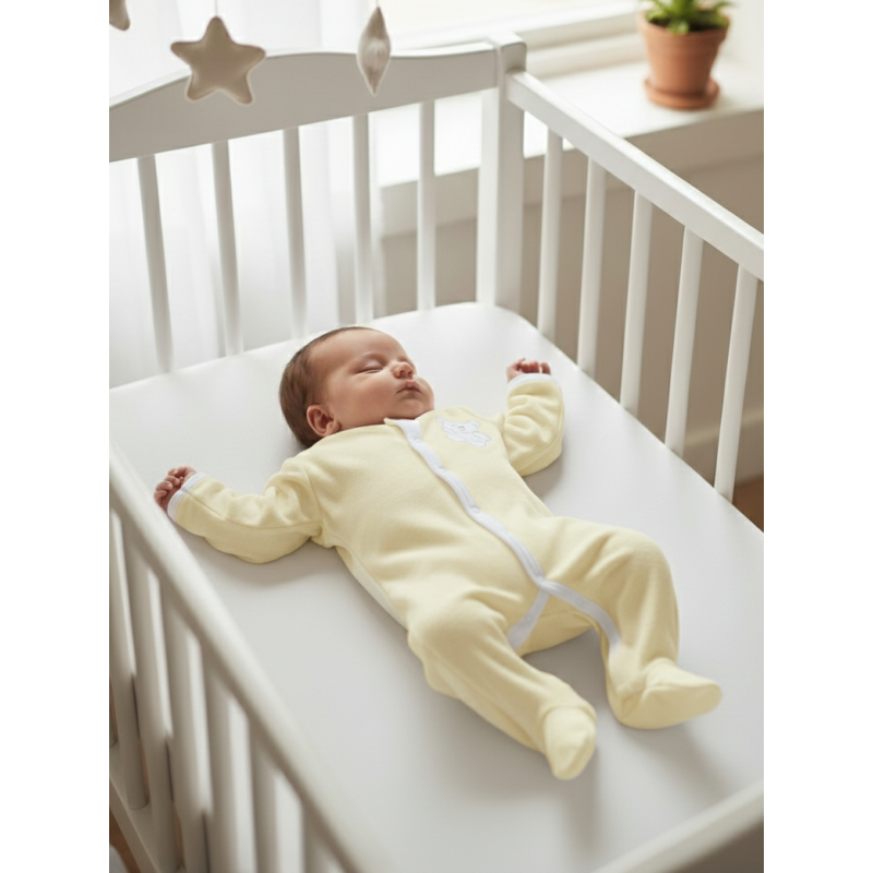 GAJI / Pyžamo overal s nôžkou zamat - žltá