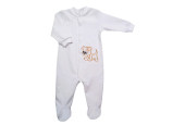 GAJI / Pyžamo overal s nôžkou obojlíc - biela