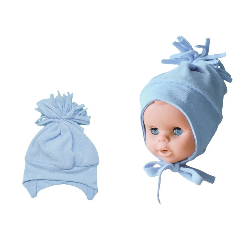 GAJI / Čiapka so strapcami flis - modrá