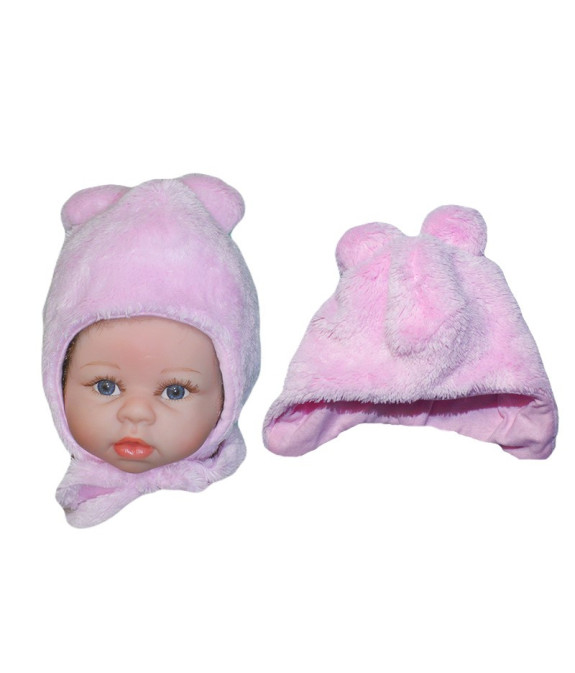 GAJI / Čiapka teplá s uškami wellsoft - ružová