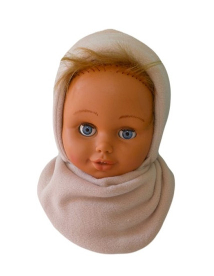 GAJI / Čiapka + nákrčník flis - hnedá