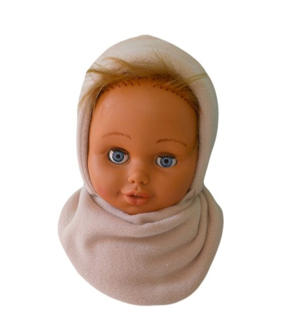 GAJI / Čiapka + nákrčník flis - hnedá