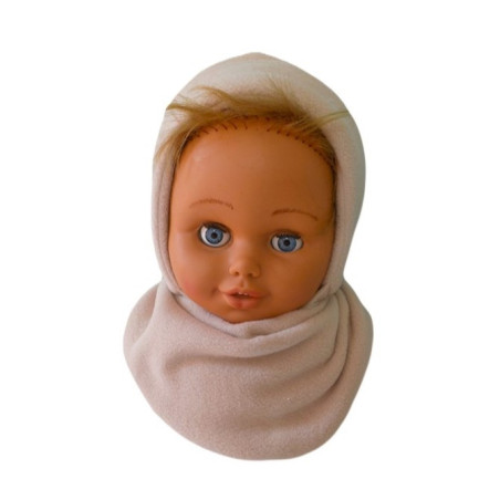 GAJI / Čiapka + nákrčník flis - hnedá