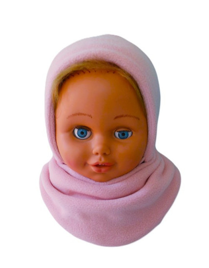 GAJI / Čiapka + nákrčník flis - ružová