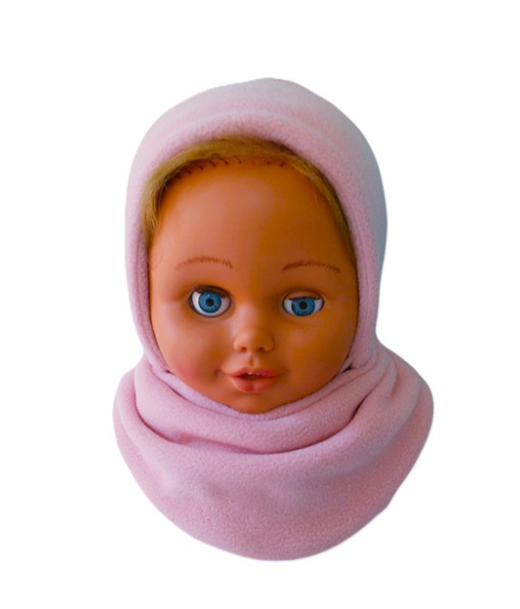 GAJI / Čiapka + nákrčník flis - ružová