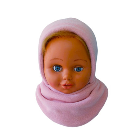 GAJI / Čiapka + nákrčník flis - ružová