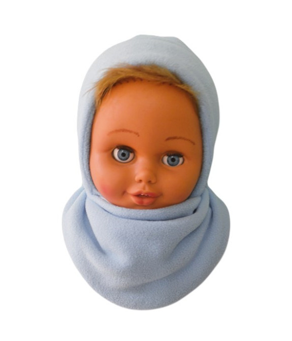 GAJI / Čiapka + nákrčník flis - modrá