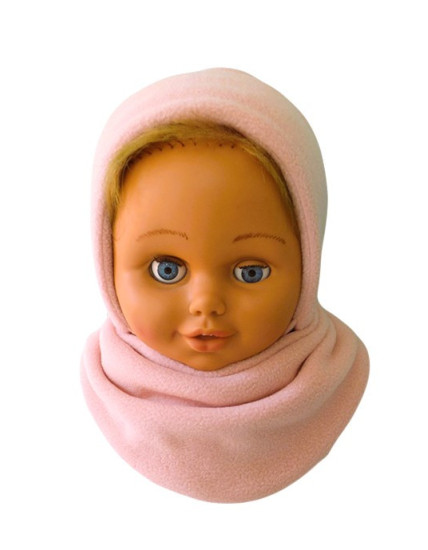 GAJI / Čiapka + nákrčník flis - ružová