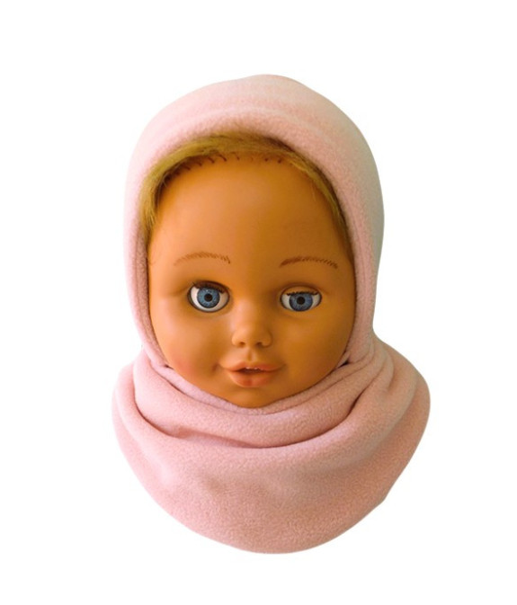 GAJI / Čiapka + nákrčník flis - ružová