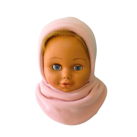 GAJI / Čiapka + nákrčník flis - ružová