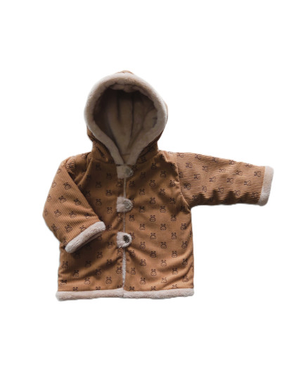 GAJI / Bunda zateplená s kapucňou - hnedá