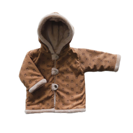 GAJI / Bunda zateplená s kapucňou - hnedá
