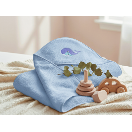 GAJI / Osuška s výšivkou froté - modrá