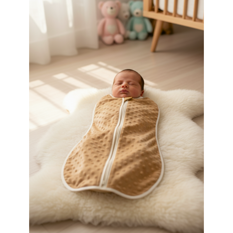 GAJI / Spací vak/ulitka minky - hnedá