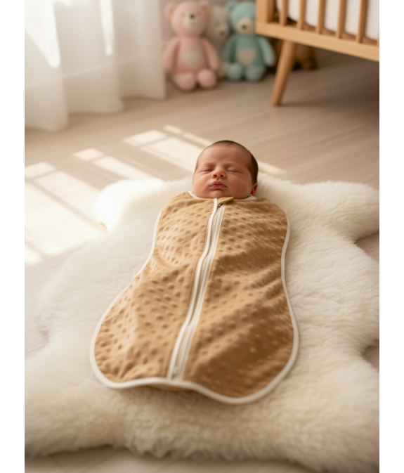 GAJI / Spací vak/ulitka minky - hnedá