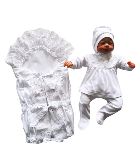 GAJI / Súprava 4-dielna prepletaná dievča - biela