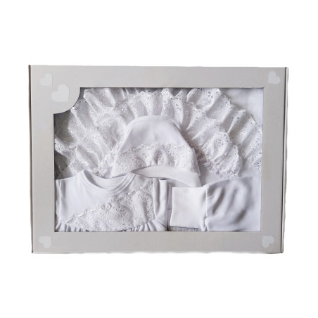 GAJI / Súprava 4-dielna prepletaná dievča - biela