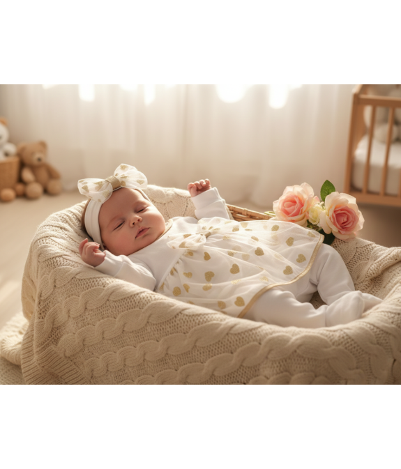 GAJI / 3-dielna súprava na krst - dievčenská