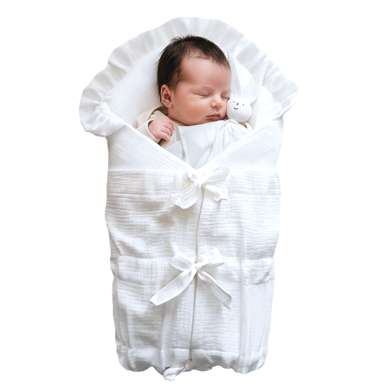 GAJI / Zavinovačka mušelín fodra - snehobiela