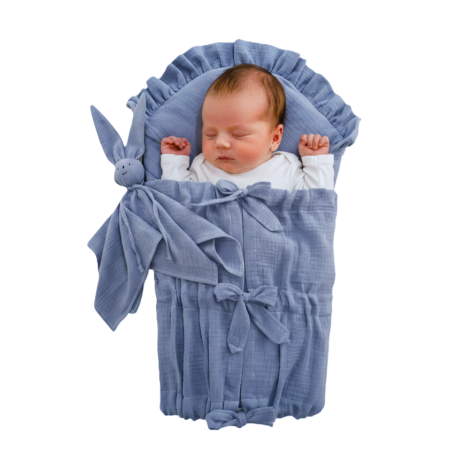 GAJI / Zavinovačka mušelín fodra - modrá