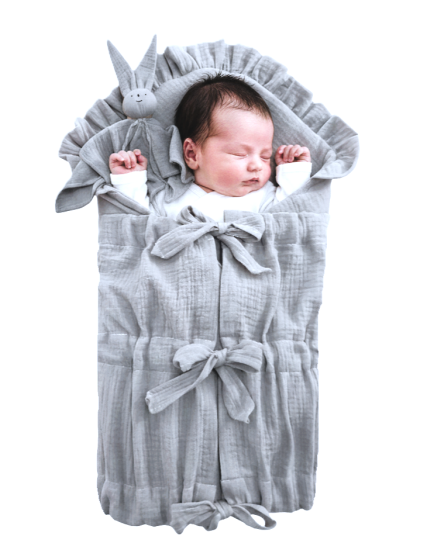 GAJI / Zavinovačka mušelín fodra - sv.sivá