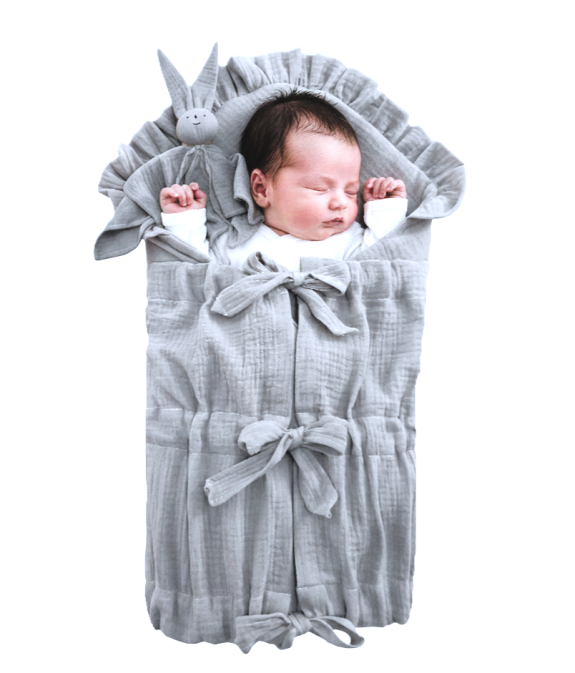 GAJI / Zavinovačka mušelín fodra - sv.sivá