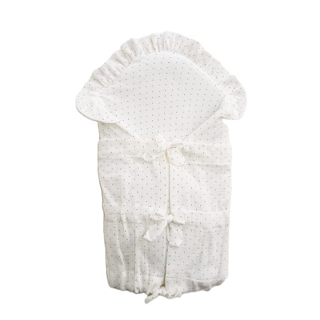 GAJI / Zavinovačka mušelín fodra - biela s bodkou