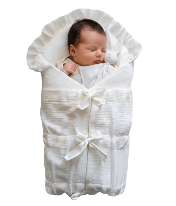 GAJI / Zavinovačka mušelín fodra - biela