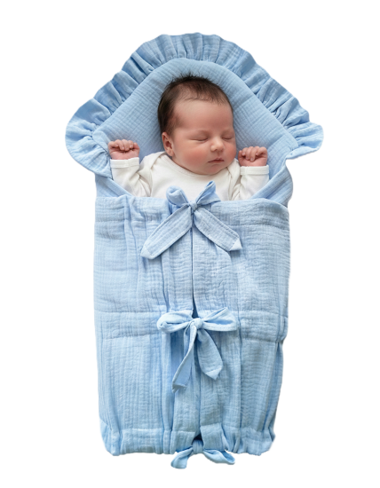 GAJI / Zavinovačka mušelín fodra - sv.modrá