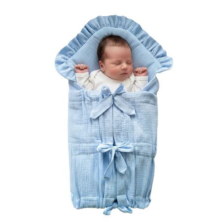 GAJI / Zavinovačka mušelín fodra - sv.modrá