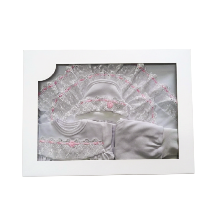 GAJI / Súprava 4-dielna prepletaná dievča - ružová