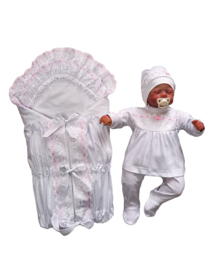 GAJI / Súprava 4-dielna prepletaná dievča - ružová