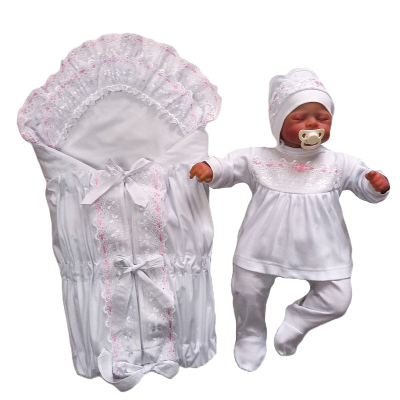 GAJI / Súprava 4-dielna prepletaná dievča - ružová