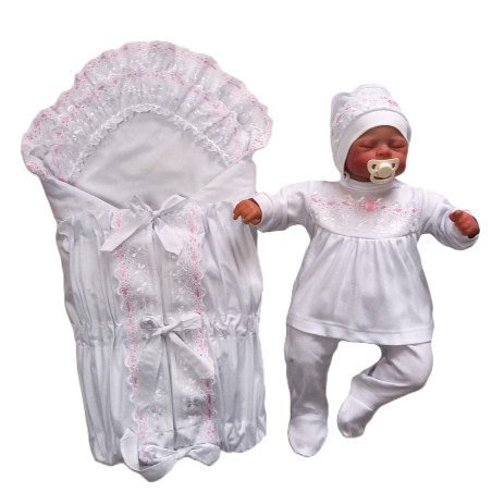 GAJI / Súprava 4-dielna prepletaná dievča - ružová