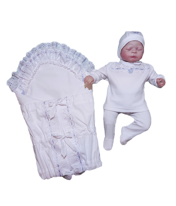 GAJI / Súprava 4-dielna prepletaná chlapec - modrá