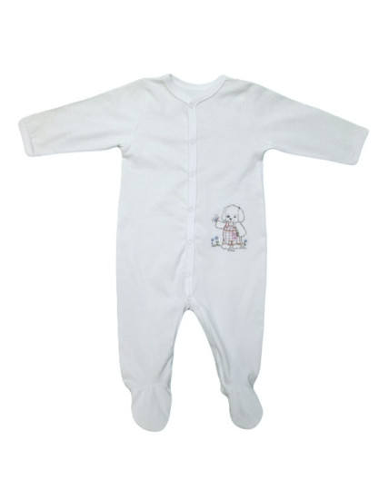 GAJI / Pyžamo overal s nôžkou - biela
