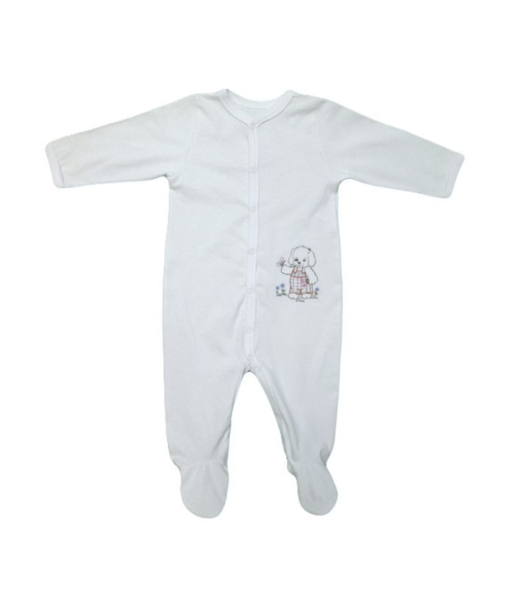 GAJI / Pyžamo overal s nôžkou - biela
