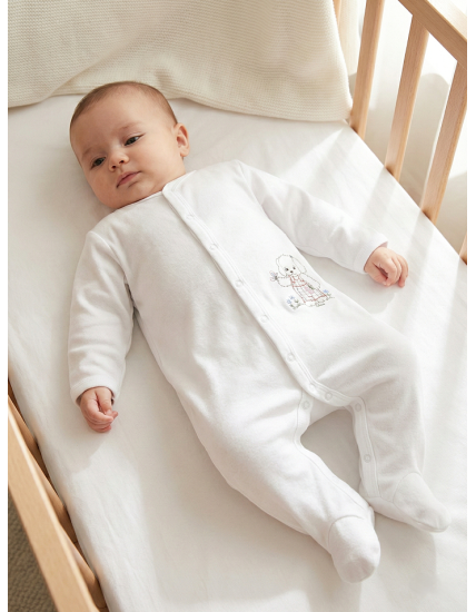 GAJI / Pyžamo overal s nôžkou - biela