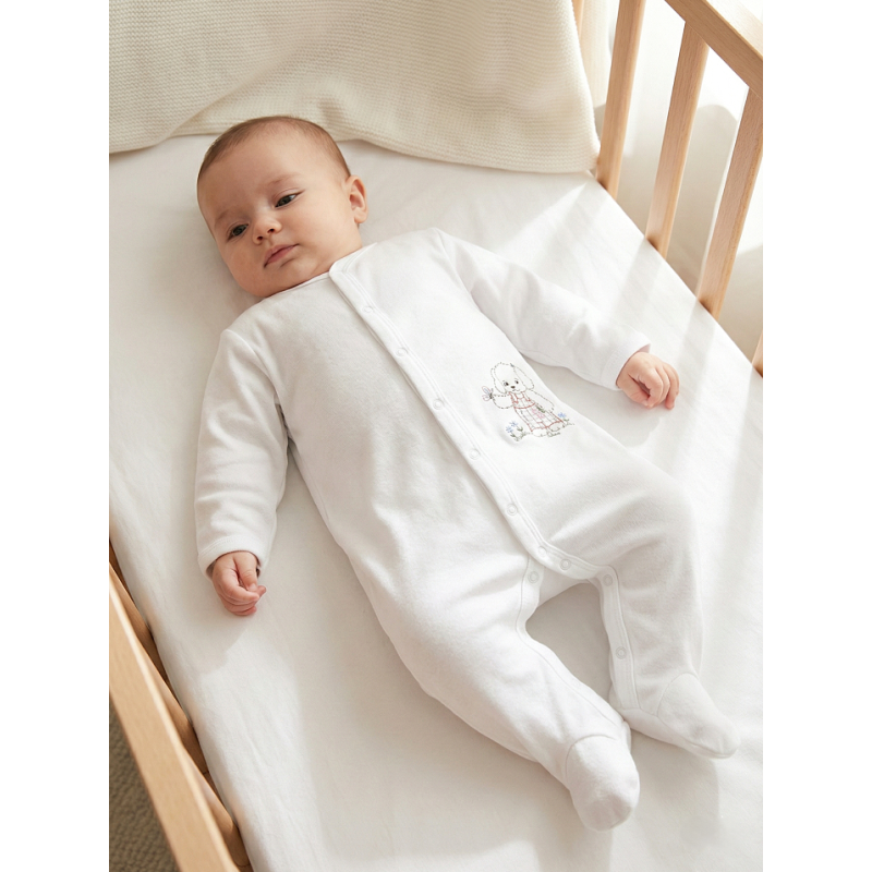 GAJI / Pyžamo overal s nôžkou - biela